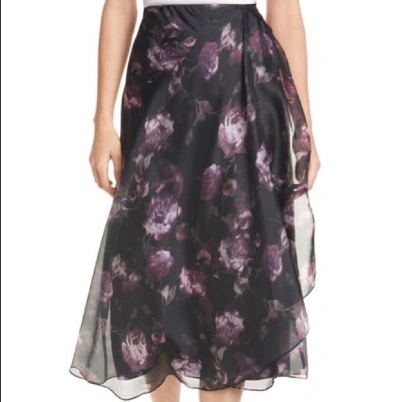 Vince Night Garden Handkerchief Drape Skirt - Picture 3 of 16